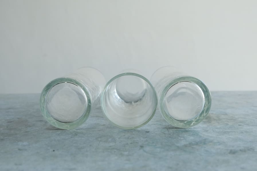 ICCAの日本のアンティークのレトロな切子ガラスのロンググラス